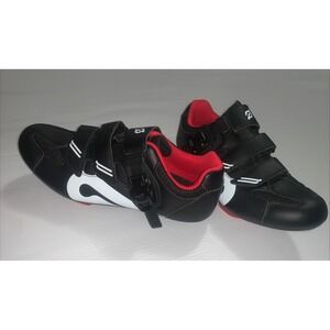 Peloton Cycling Bike Shoes Unisex EU 41 US MEN/8 WOMEN/10‎ Black White W/ Cleats